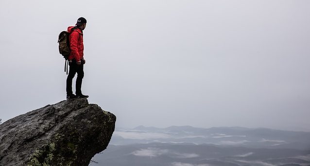 hiking in the rain