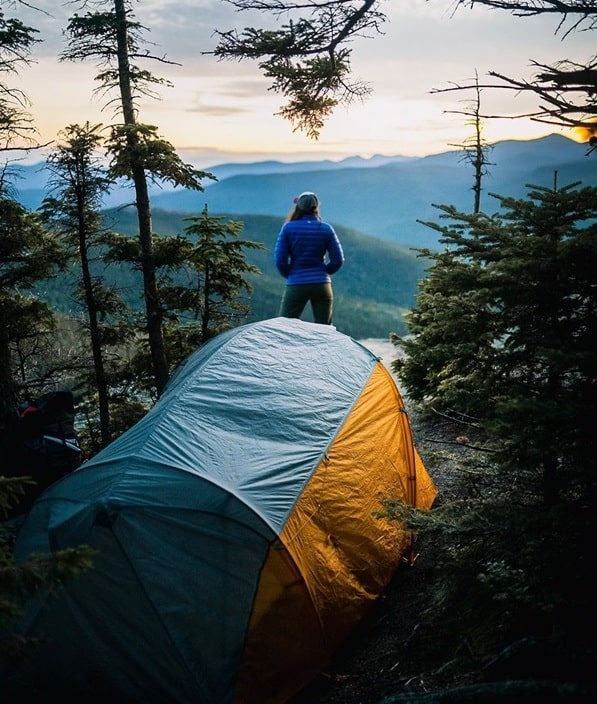 tent on mountain camping trip