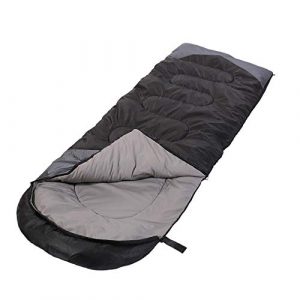 Sleeping Bag 3 Seasons (Summer, Spring, Fall) Warm & Cool Weather - Lightweight,Waterproof Indoor & Outdoor Use for Kids, Teens & Adults for Camping Hiking, Backpacking and Survival (Black Grey)