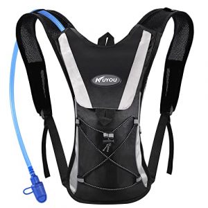 KUYOU Hydration Pack with 2L Hydration Bladder Water Rucksack Backpack Bladder Bag Cycling Bicycle Bike/Hiking Climbing Pouch (Black)