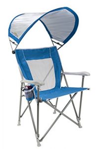 GCI Outdoor Waterside SunShade Captain's Chair Beach Chair & Outdoor Camping Chair With Canopy