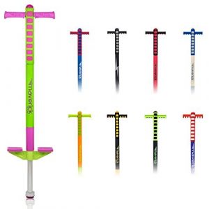 Flybar Limited Edition Foam Maverick Pogo Stick for Kids - Two New Rubber Hand Grips (Lime/Purple)